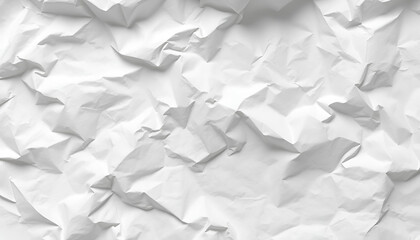 Realistic Crumpled White Paper Texture with Soft Shadows and Creases