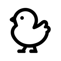Minimalist Silhouette of a Cute Baby Chick Icon