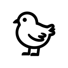 Minimalist Silhouette of a Cute Baby Chick Icon