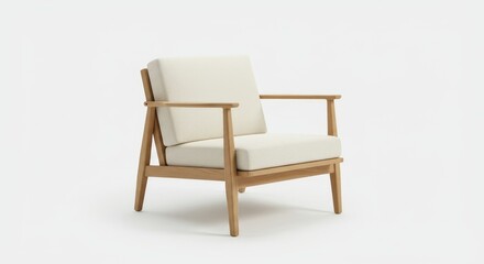 Contemporary armchair set against a white backdrop.