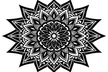 Traditional Mandala Art Design Line Art Illustration.