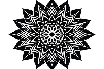 Traditional Mandala Art Design Line Art Illustration.
