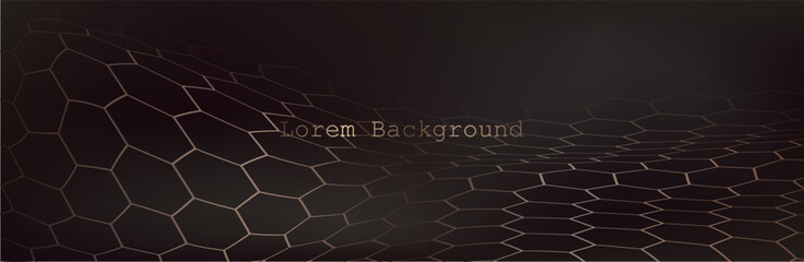 Abstract dark brown Geometrical Background Connection structure. Science background chemical industry. connecting dots and lines. Big data visualization and Business .Vector illustration