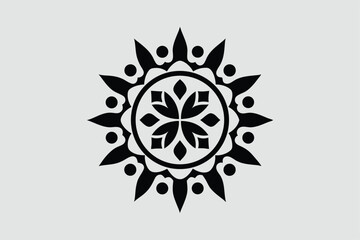 Traditional Mandala Art Design Line Art Illustration.