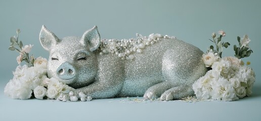 Obraz premium A vibrant piggy bank overflows with confetti on payday, flawlessly embodying the spirit of the pay day concept and savings celebration