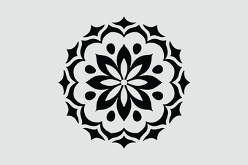 Traditional Mandala Art Design Line Art Illustration.