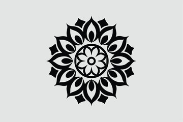Traditional Mandala Art Design Line Art Illustration.