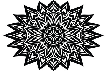 Traditional Mandala Art Design Line Art Illustration.