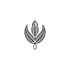 Minimalist Leaf Logo: Black & White Organic Design, Branding Concept