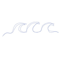 Abstract wave blue line art illustration