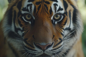 Naklejka premium Tiger close-up, fierce tiger,