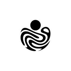 Abstract Human Form: Modern Graphic Design in Black & White