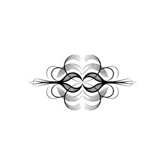 Elegant Black Swirl Design Element on White Background