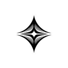 Fototapeta premium Abstract Diamond Shape Logo - Black and White Vector Illustration