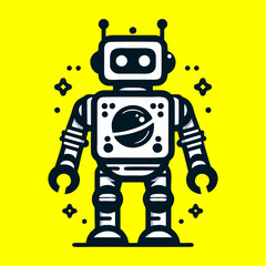 Futuristic Robot Face Vector Illustration in Flat Cartoon Style Featuring AI Cybernetic Automation Smart Machine Concept Digital Innovation High Tech Robotics and Sci Fi Inspired Technology