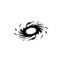 Abstract Black Hole Vortex Illustration, Simple Silhouette Design