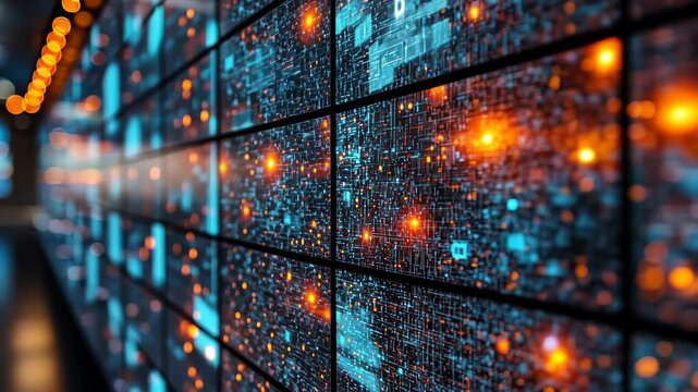 Interactive wall of data displays