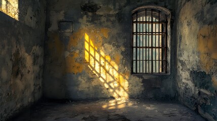 Old prison cell with rusty bars and a dark atmosphere in a location known for ghost sightings