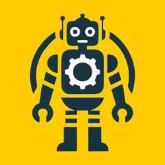 Robotics Technology Illustration in Flat Modern Style Featuring Futuristic AI Cybernetic Automation Smart Machine Concept Digital Innovation Sci Fi Inspired High Tech Design for Future Robotics