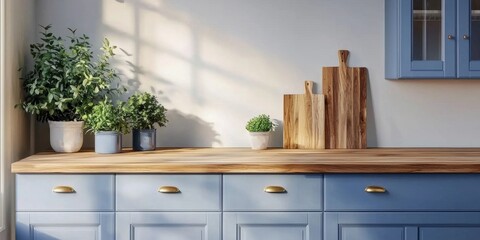 Bright white wall creating a clean backdrop for kitchen essentials.