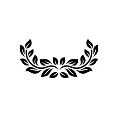 Obraz premium Elegant Black Leaf Garland on White Background