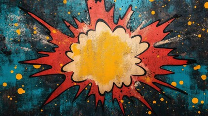 Abstract Explosion Dynamic Red and Yellow Burst on Textured Background