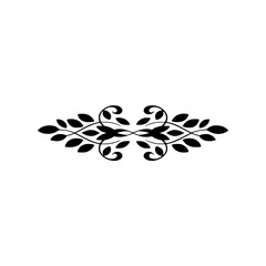 Elegant Floral Divider, Black and White, Minimalist Design