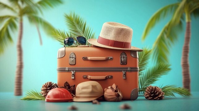 Insp&iacute;rate con enseres de viaje en un entorno ex&oacute;tico