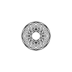 Minimalist Circular Ornament in Black on White