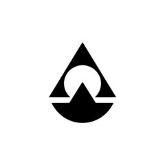 Fototapeta premium Geometric Abstract Logo with Sun & Mountain in Minimalist Style
