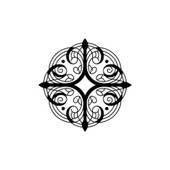 Intricate Ornamental Mandala in Black and White, Vector Illustration
