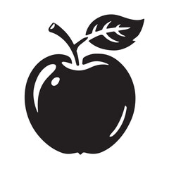 Apple Silhouette, Apple fruit flat icon, apple symbol. black silhouette isolated on white. vector outline icon