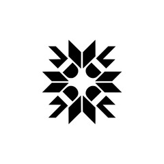Obraz premium Geometric Floral Logo Design in Black and White