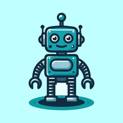Smart Robot Illustration in Flat Futuristic Style Featuring AI Cybernetic Automation High Tech Digital Innovation Modern Smart Machine Concept and Sci Fi Inspired Technology and Robotics
