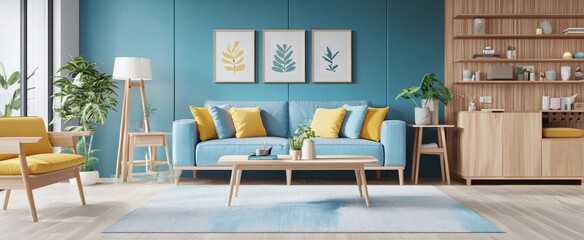 Modern living room design featuring a front view.