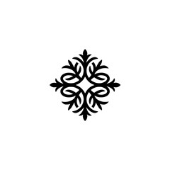Elegant Black Floral Design on White Background