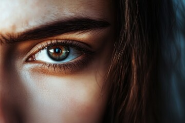 Fototapeta premium Close-up of a mesmerizing eye revealing deep emotions and intricate details