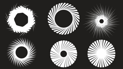 Decorative Sun Discs with Hollow Ring Centers