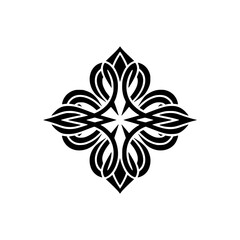 Obraz premium Abstract Black and White Geometric Ornamental Design Element