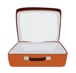 etro leather suitcase with metal corners, belts and handle. Suitcase, open and closed,