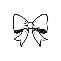 Decorative Bow Ribbon Design and Gift Element Hand Drawn Illustration