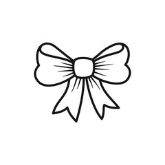 Decorative Bow Ribbon Design and Gift Element Hand Drawn Illustration