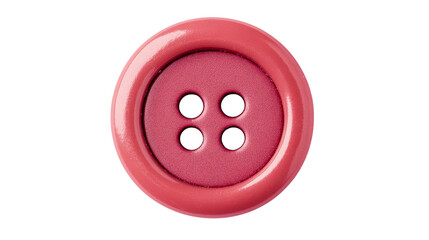 Pink button detail, sewing fashion accessory, isolated object, cut out transparent