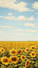 Obraz premium Sunflower field sunflower landscape outdoors.