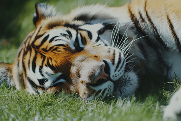 Naklejka premium Tiger close-up, fierce tiger,