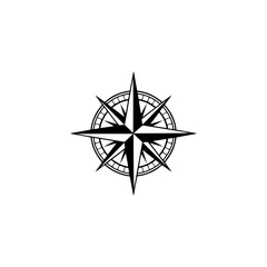 Minimalist Compass Rose Icon - Navigation, Direction, Guidance
