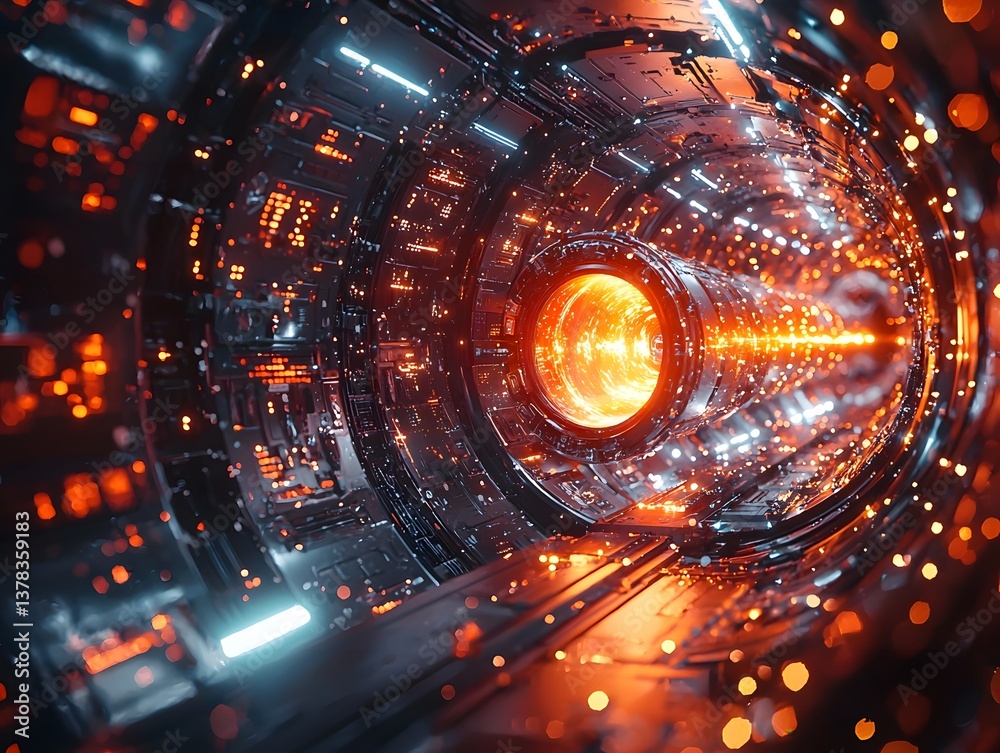 Poster glowing particle accelerator embedded in a quantum computer