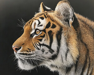 Obraz premium Tiger close-up, fierce tiger,