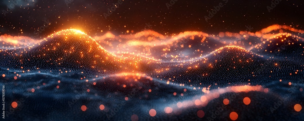Poster glowing quantum lattice a conceptual visualization of quantum computing