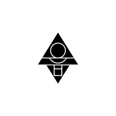 Fototapeta premium Abstract Geometric Symbol in Black and White